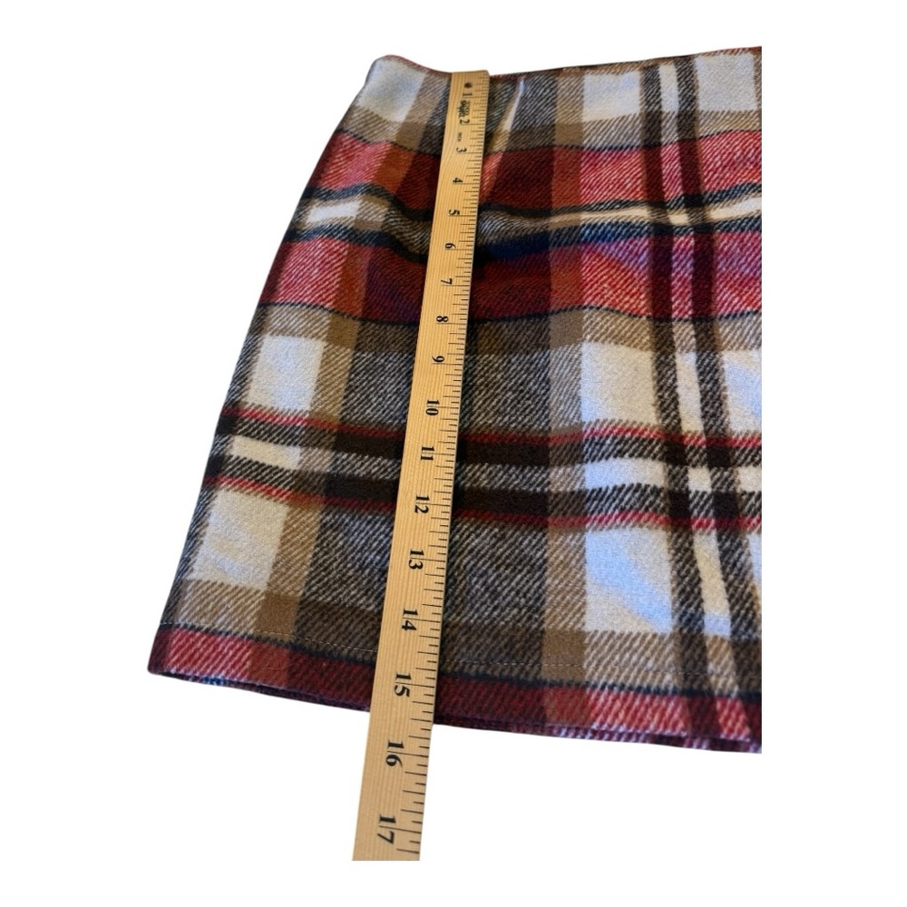 Plaid Wool Mini Skirt XL Tartan Check A-Line Skirt Fully Lined - Picture 6 of 15